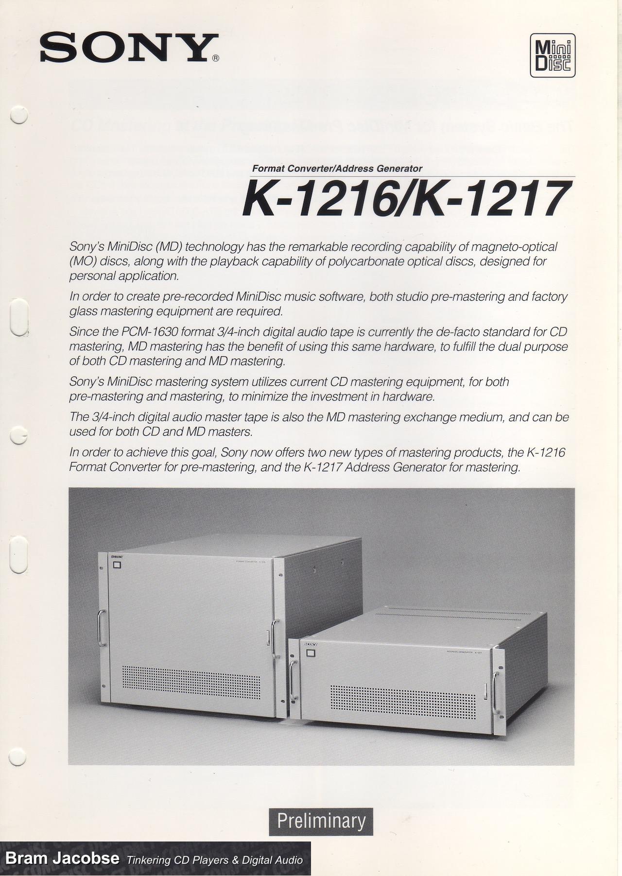 Mini Disc Format Converter K1216 K1217 Bram Jacobse